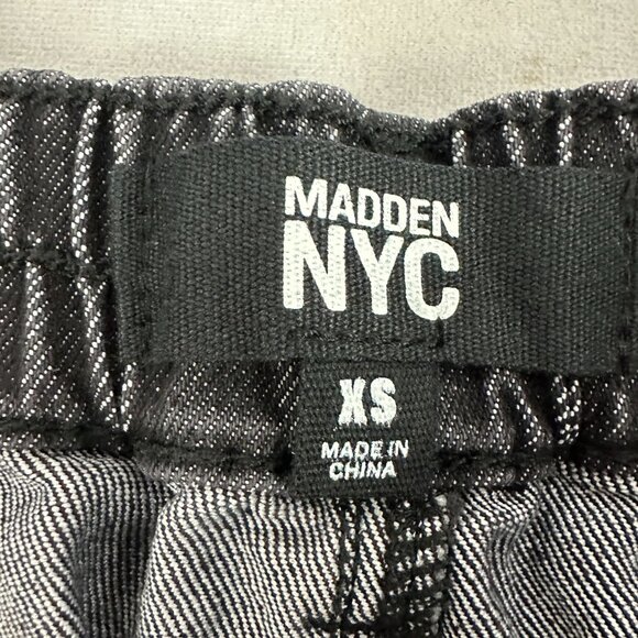 Madden NYC Womens High Rise Barrel Jeans XS Midnight Wash Black Elastic Waistban - Picture 5 of 7